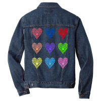 Colorful Hearts T  Shirt Colorful Feline Hearts T  Shirt Men Denim Jacket | Artistshot