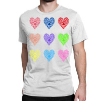 Colorful Hearts T  Shirt Colorful Feline Hearts T  Shirt Classic T-shirt | Artistshot