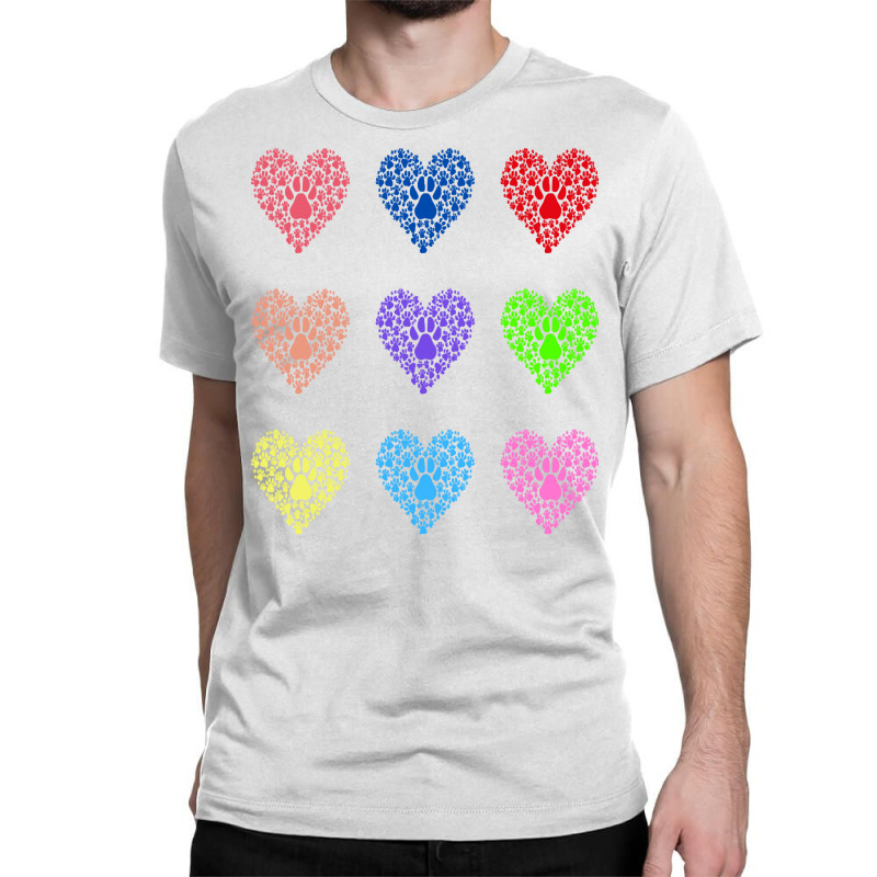 Colorful Hearts T  Shirt Colorful Feline Hearts T  Shirt Classic T-shirt | Artistshot