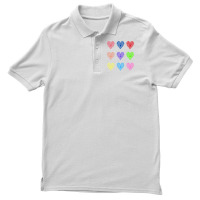 Colorful Hearts T  Shirt Colorful Feline Hearts T  Shirt Men's Polo Shirt | Artistshot