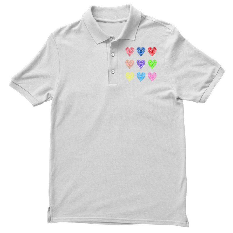 Colorful Hearts T  Shirt Colorful Feline Hearts T  Shirt Men's Polo Shirt | Artistshot