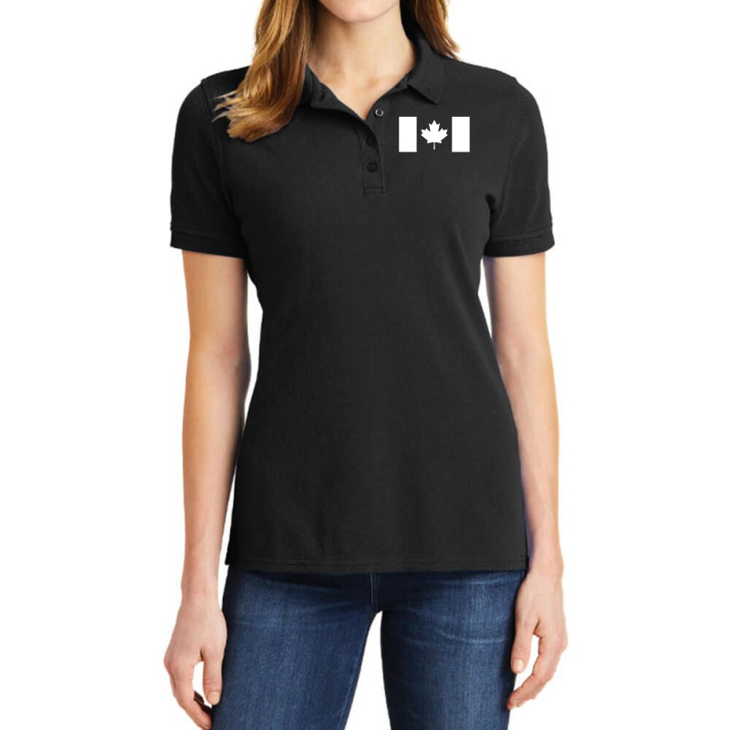 Flag Of Canada  White Ladies Polo Shirt by SheilaAntoinette | Artistshot