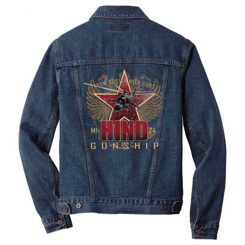 Hot Trend Mi24 Hind Army Helicopter Gunship Men Denim Jacket | Artistshot