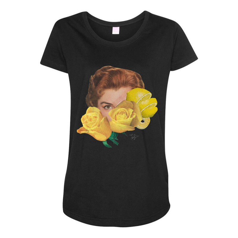 Hot Trend Woman Between Flowers And Lemons Maternity Scoop Neck T-shirt by Inmamlil638 | Artistshot