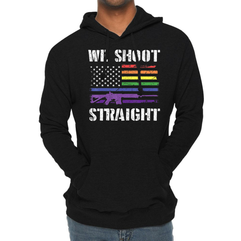 Hot Trend Gay Veteran We Shoot Straight Lgbt Veterans Day Gif Lightweight Hoodie | Artistshot