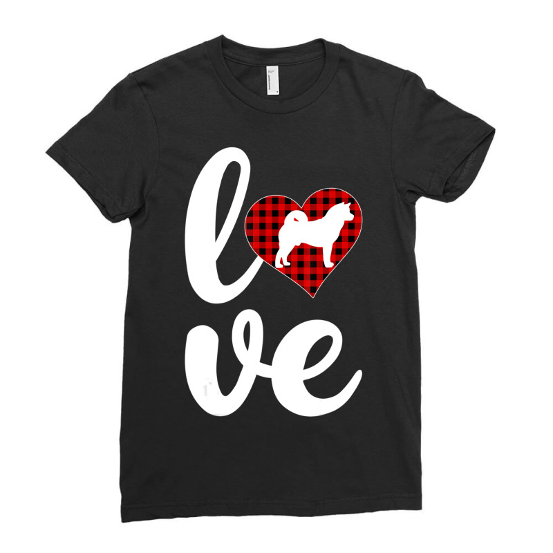 Limited Edition Akita Dog Lover Buffalo Plaid Love Akita Valentine's D Ladies Fitted T-Shirt by hongquangd | Artistshot