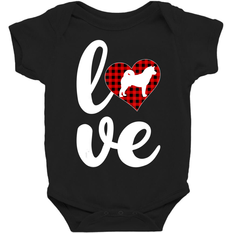 Limited Edition Akita Dog Lover Buffalo Plaid Love Akita Valentine's D Baby Bodysuit by hongquangd | Artistshot