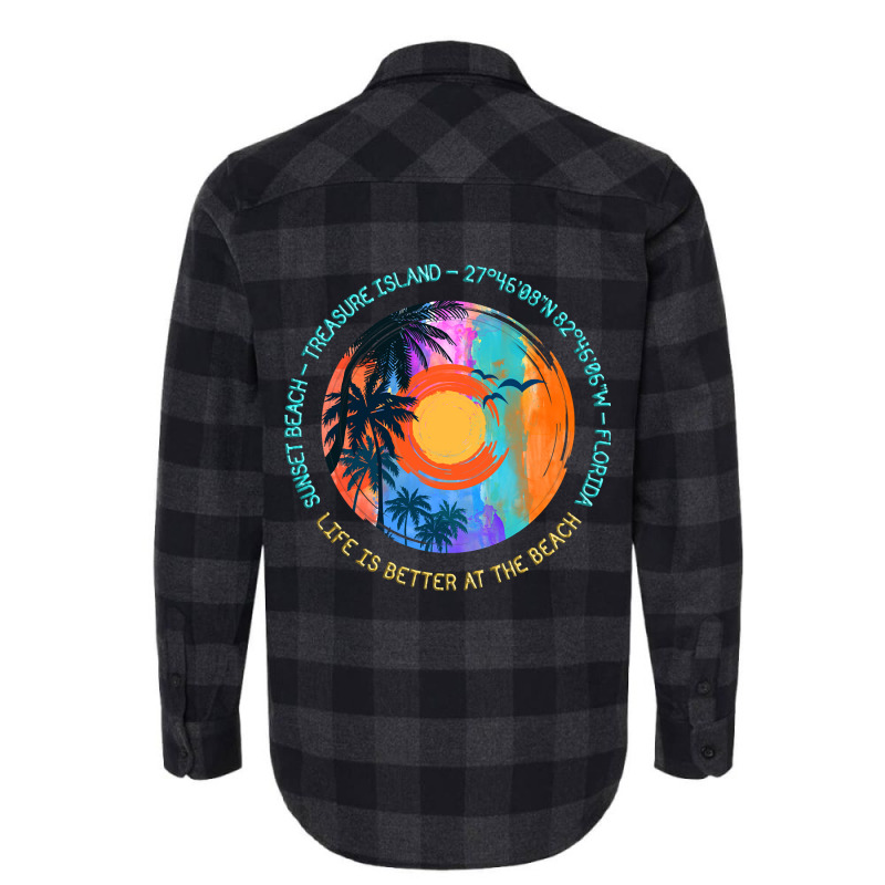 Hot Trend Sunset Beach, Treasure Island, Pinellas County, Florida Flannel Shirt | Artistshot