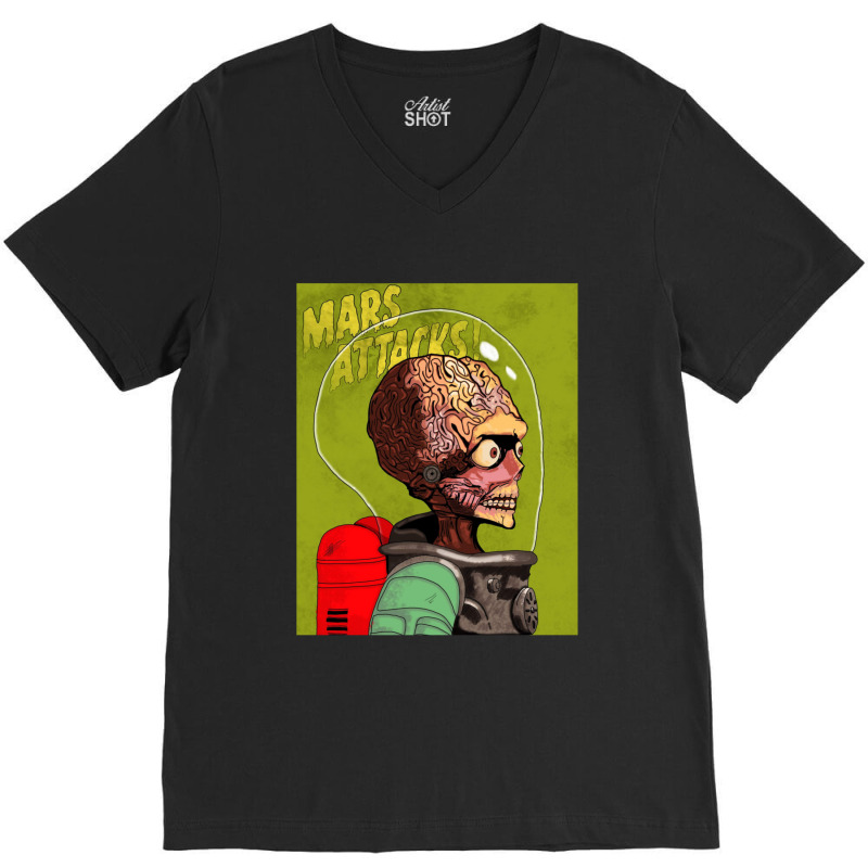 Martians Attack The Earth Can We Defend Ourselves V-neck Tee | Artistshot