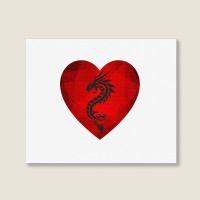 Dragon Valentines Day Heart Women Dragon Lover Valentine Landscape Canvas Print | Artistshot