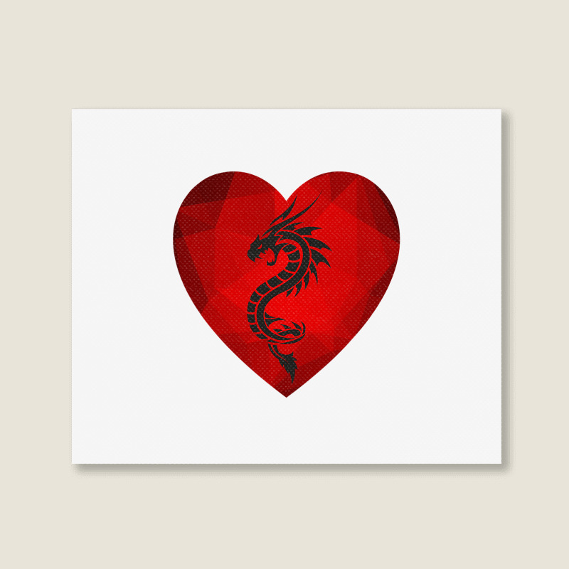 Dragon Valentines Day Heart Women Dragon Lover Valentine Landscape Canvas Print | Artistshot