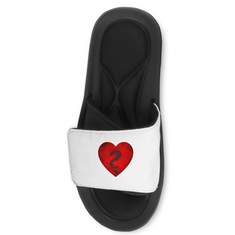 Dragon Valentines Day Heart Women Dragon Lover Valentine Slide Sandal | Artistshot