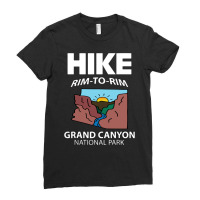 Parc National Rim To Rim Du Grand Canyon, Amateur De Randonnée Et De Ladies Fitted T-shirt | Artistshot