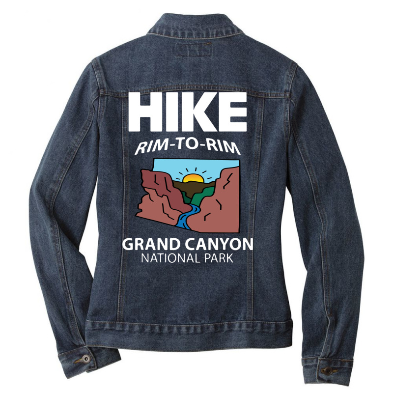 Parc National Rim To Rim Du Grand Canyon, Amateur De Randonnée Et De Ladies Denim Jacket by oxtayfguraj | Artistshot