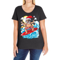 Christmas In July Santa Surf Hawaiian Men Summer Surfing Ladies Curvy T-shirt | Artistshot