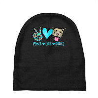 Trending Carolina Adopt A Bulls Peace Love Pitties Baby Beanies | Artistshot