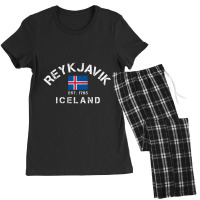 Trending Reykjavik Iceland Est. 1785 Flag Souvenir Gift Women's Pajamas Set | Artistshot