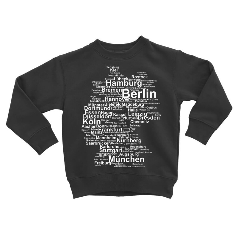 Germany Map Silhouette Towns Cities Berlin Hamburg Travel Premium T Sh Toddler Sweatshirt | Artistshot