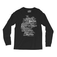 Germany Map Silhouette Towns Cities Berlin Hamburg Travel Premium T Sh Long Sleeve Shirts | Artistshot