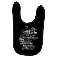 Germany Map Silhouette Towns Cities Berlin Hamburg Travel Premium T Sh Baby Bibs | Artistshot