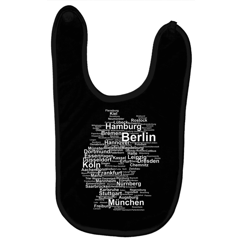 Germany Map Silhouette Towns Cities Berlin Hamburg Travel Premium T Sh Baby Bibs | Artistshot