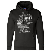 Germany Map Silhouette Towns Cities Berlin Hamburg Travel Premium T Sh Champion Hoodie | Artistshot