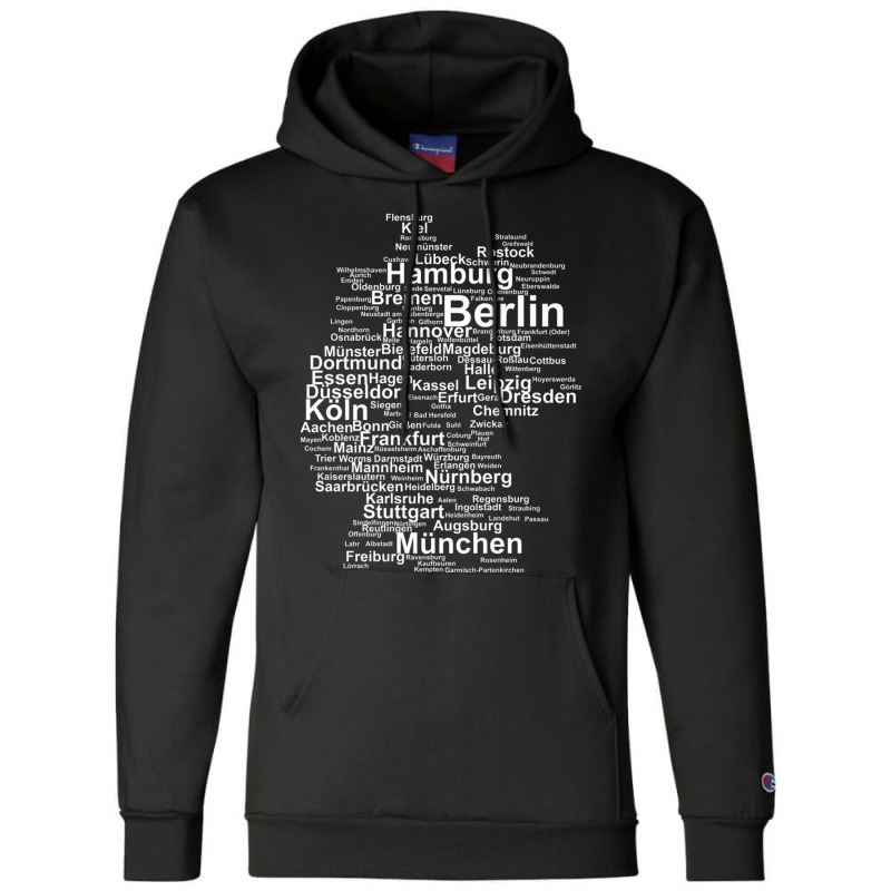 Germany Map Silhouette Towns Cities Berlin Hamburg Travel Premium T Sh Champion Hoodie | Artistshot