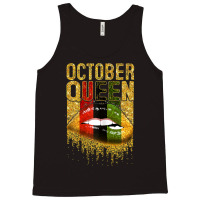 Womens October  Girl Birthday Gold Lips Black African American Tank Top | Artistshot