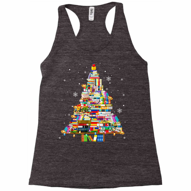 Christmas Library Tree Lights For Librarian And Book Lover T Shirt Racerback Tank by vietnammmm | Artistshot