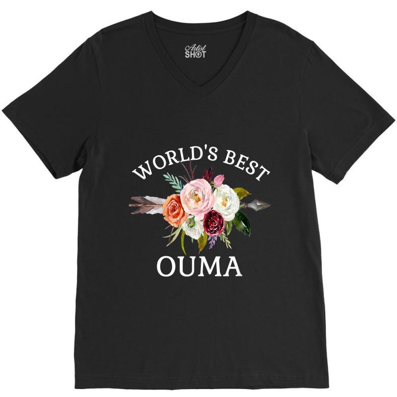 World's Best Ouma Rustic Arrow Flower Bouquet Grandma V-neck Tee | Artistshot