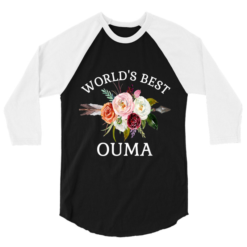 World's Best Ouma Rustic Arrow Flower Bouquet Grandma 3/4 Sleeve Shirt | Artistshot