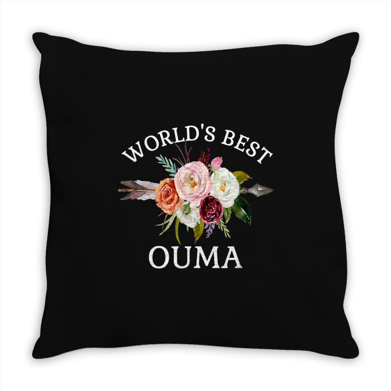 World's Best Ouma Rustic Arrow Flower Bouquet Grandma Throw Pillow | Artistshot