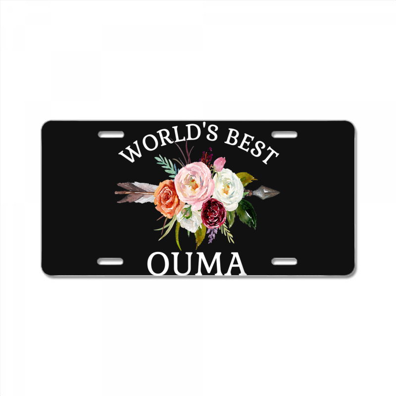 World's Best Ouma Rustic Arrow Flower Bouquet Grandma License Plate | Artistshot