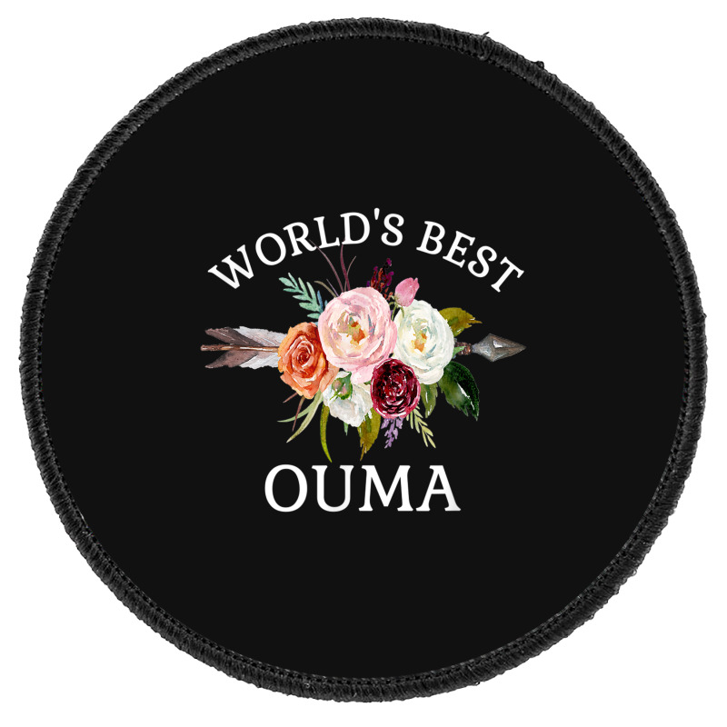 World's Best Ouma Rustic Arrow Flower Bouquet Grandma Round Patch | Artistshot