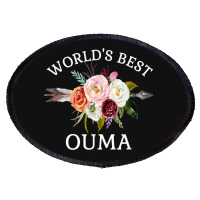 World's Best Ouma Rustic Arrow Flower Bouquet Grandma Oval Patch | Artistshot