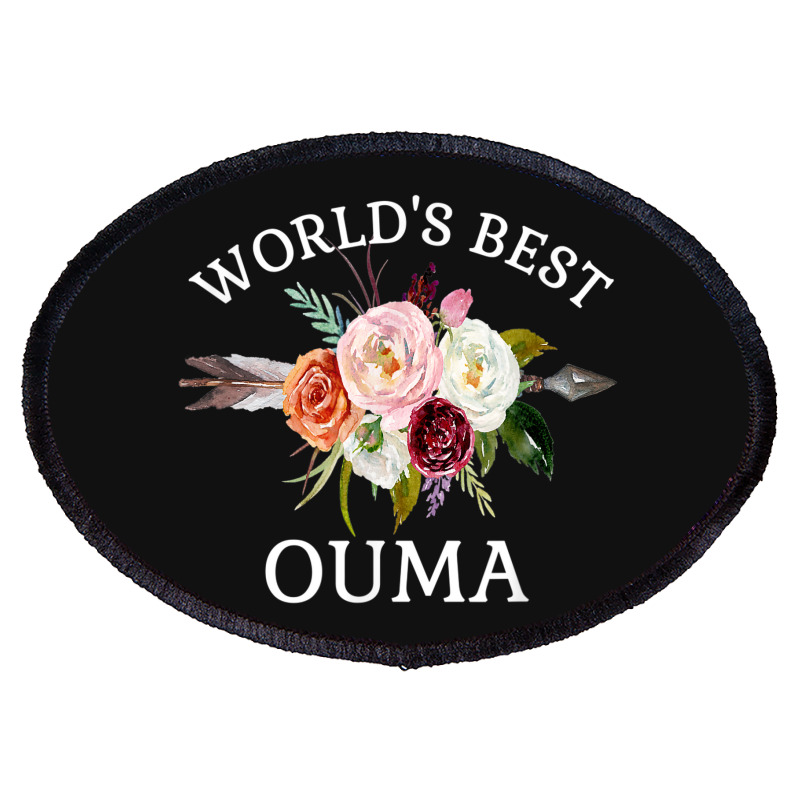 World's Best Ouma Rustic Arrow Flower Bouquet Grandma Oval Patch | Artistshot