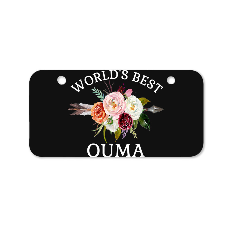 World's Best Ouma Rustic Arrow Flower Bouquet Grandma Bicycle License Plate | Artistshot