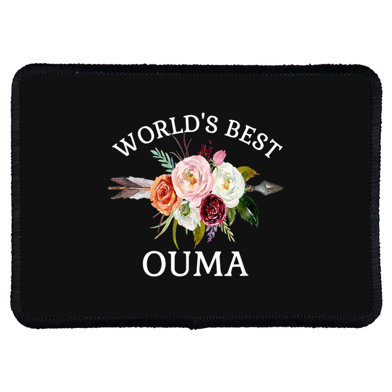 World's Best Ouma Rustic Arrow Flower Bouquet Grandma Rectangle Patch | Artistshot