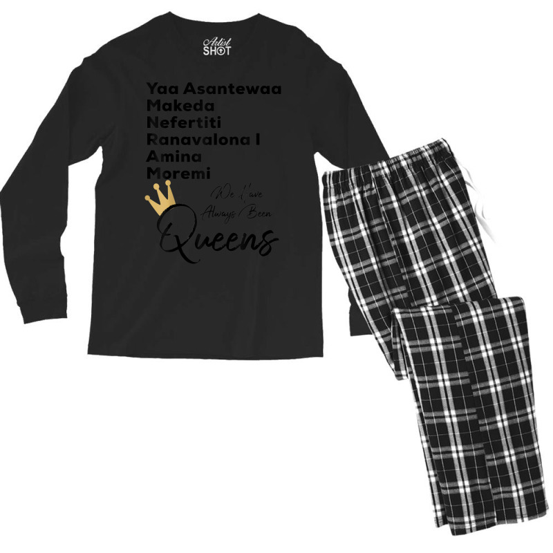 Yaa Makeda Nefertiti Ranavalona Amina Moremi S History _002 Men's Long Sleeve Pajama Set | Artistshot