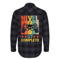 37th Birthday Spanish Nivel 37 Cumpleaños 37 Años Español T Shirt Flannel Shirt | Artistshot