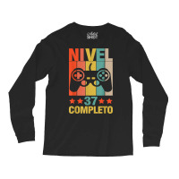 37th Birthday Spanish Nivel 37 Cumpleaños 37 Años Español T Shirt Long Sleeve Shirts | Artistshot