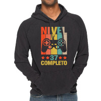 37th Birthday Spanish Nivel 37 Cumpleaños 37 Años Español T Shirt Vintage Hoodie | Artistshot