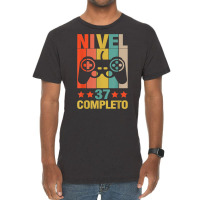 37th Birthday Spanish Nivel 37 Cumpleaños 37 Años Español T Shirt Vintage T-shirt | Artistshot