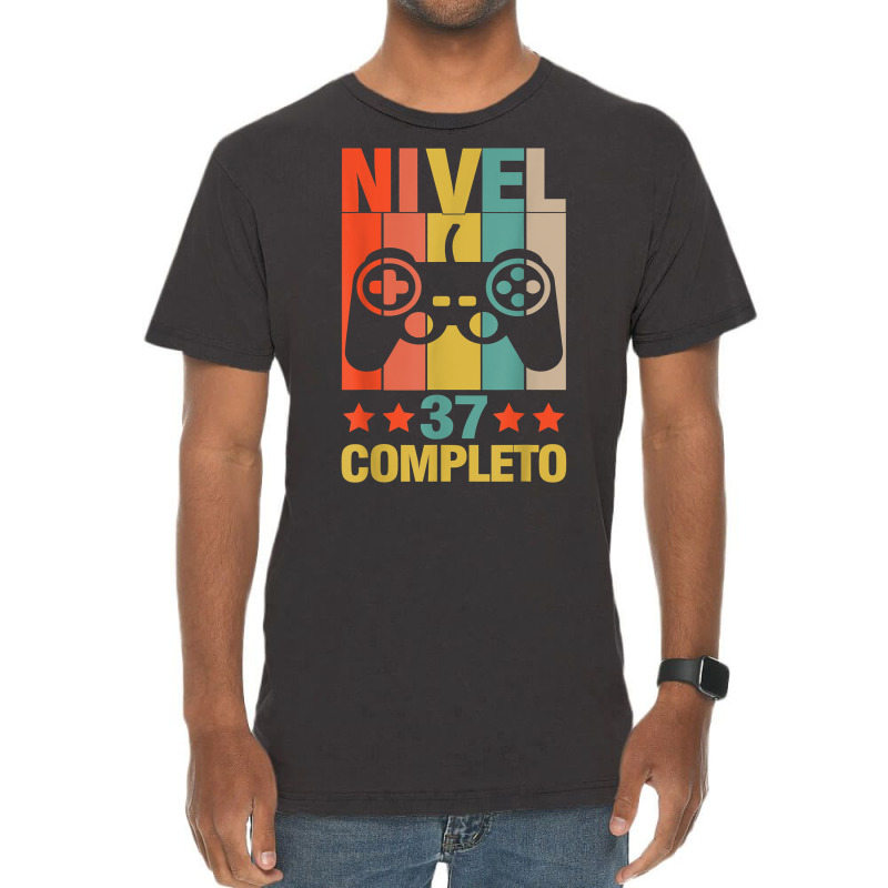 37th Birthday Spanish Nivel 37 Cumpleaños 37 Años Español T Shirt Vintage T-Shirt by anselmpru9bt | Artistshot