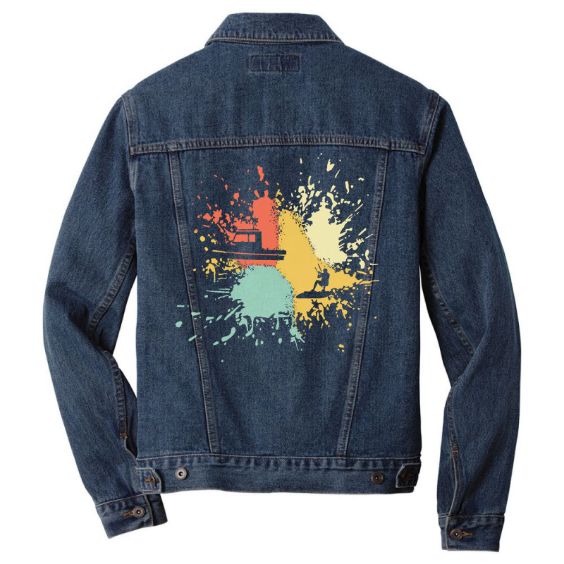 Wakeboarding T  Shirt W A K E B O A R D I N G I N K S P L A S H T  Shi Men Denim Jacket | Artistshot