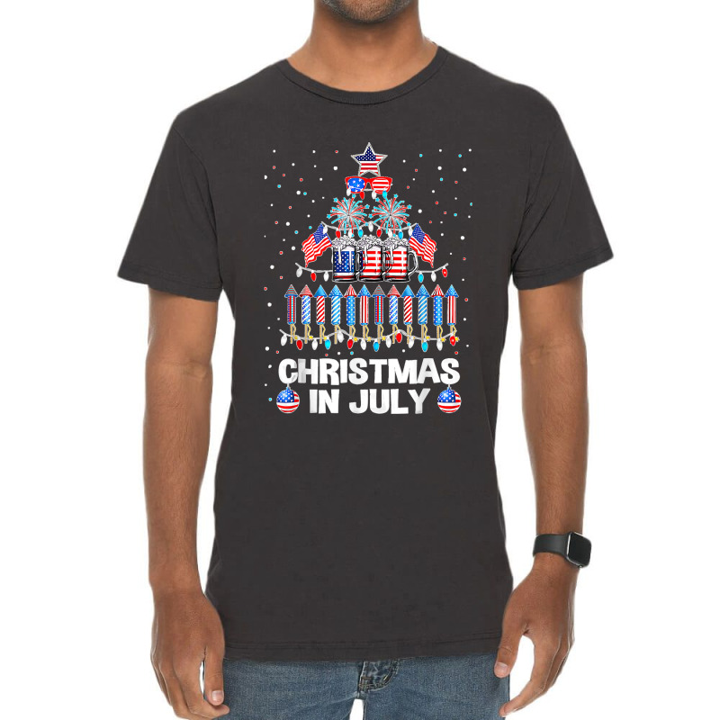 Awesome Beer Xmas Tree Summer For Christmas In July Vintage T-shirt | Artistshot