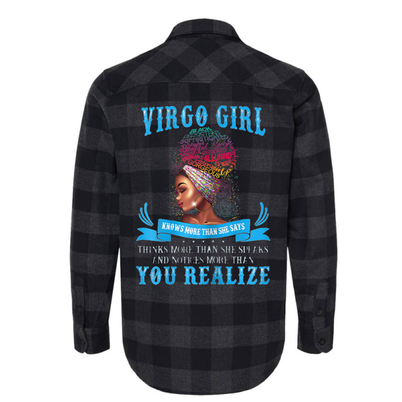 Womens Virgo Girl September August Black Girl Magic Zodiac Bday Flannel Shirt | Artistshot