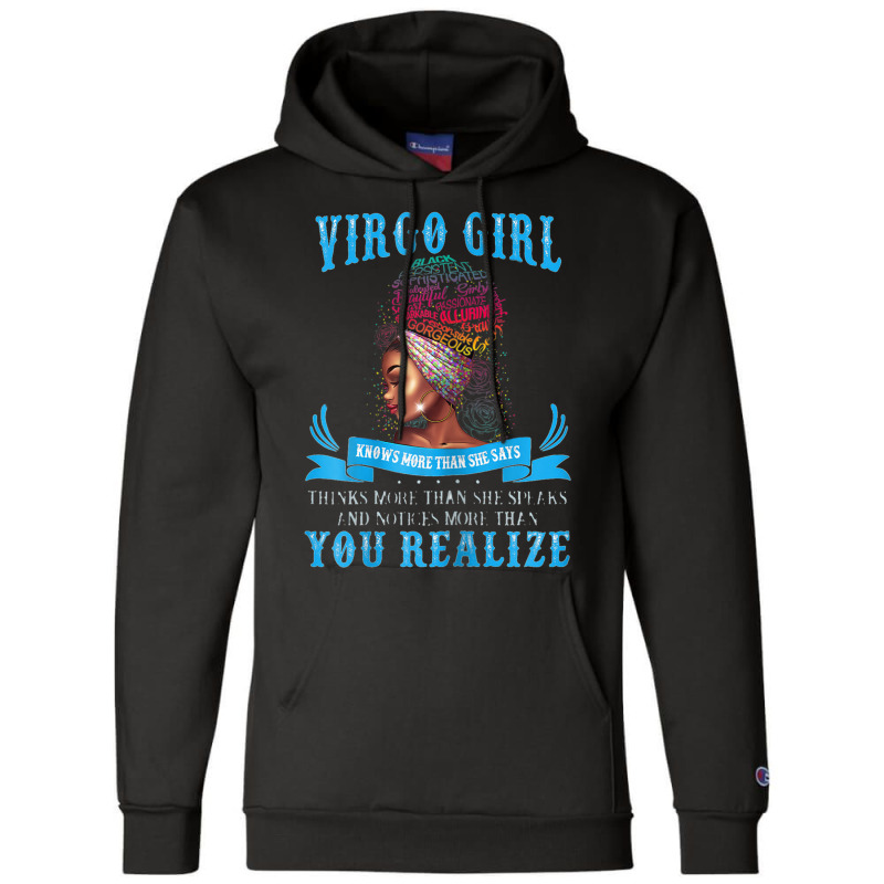 Womens Virgo Girl September August Black Girl Magic Zodiac Bday Champion Hoodie | Artistshot