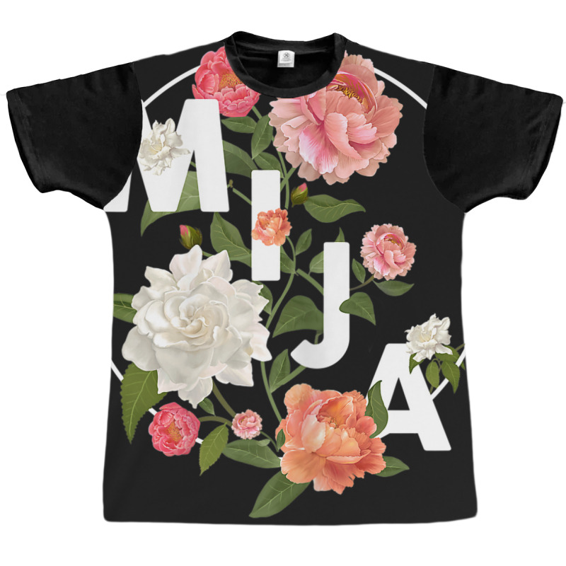 Womens Women Latinx Latina Mija Gift For Daughter Floral Shirt Graphic T-shirt by BRANDONARKER | Artistshot