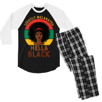 Womens Women Lightly Melanated Hella Black Melanin Pride Afrogift Men's 3/4 Sleeve Pajama Set | Artistshot